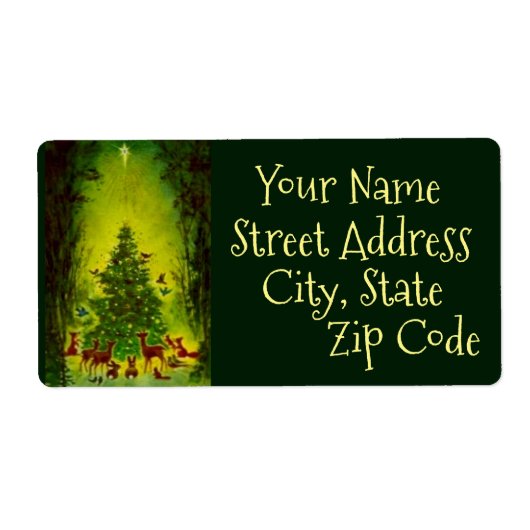 Labels, Blad van Mooie Vintage Kerstmis_1950 Etiket (Voorkant)