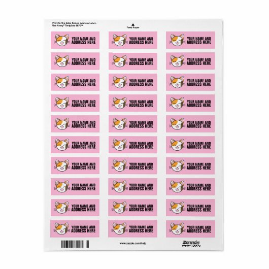LABELS CALICO CAT-RETURN ADRES (Full Sheet)