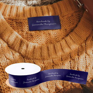 Labels Clothing Tags Handmade Items Script Blue Satijnen Lint