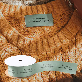 Labels Clothing Tags Handmade Items Script Green Satijnen Lint
