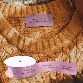 Labels Clothing Tags Handmade Items Script Pink Satijnen Lint