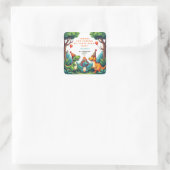 Labels Dinosaur Verjaardagsfeest Dank u Stickers (Tas)