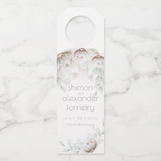 Labels | Elegant Alabaster Peonies (Voorkant)