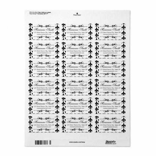 labels "Fleur-de-lis" (Full Sheet)