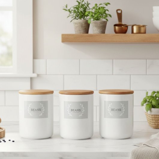 Labels for jars and containers, Aesthetic design  Voedselcontainer Etiket