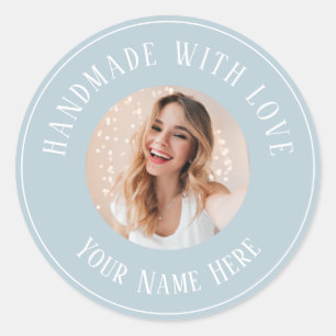 Labels handgemaakt met liefde aangepaste naam teks