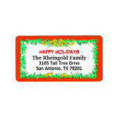 Labels - Kerst - Red Border Family Label (Voorkant)