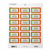 Labels - Kerst - Red Border Family Label (Full Sheet)