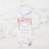 Labels | Koraal Lila Aquarelle Floral (Voorkant)