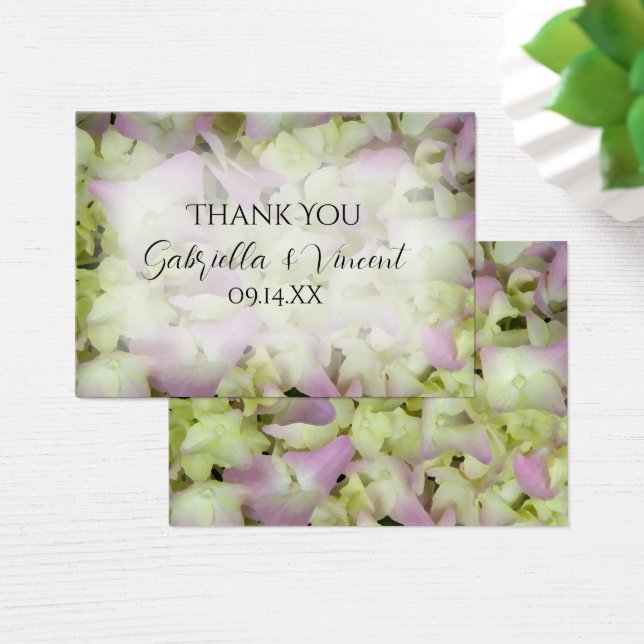 Labels met bijna roze hydrangea visitekaartjes (Bureau)