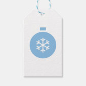 Labels met blauw kerstcadeau cadeaulabel (Voorkant)