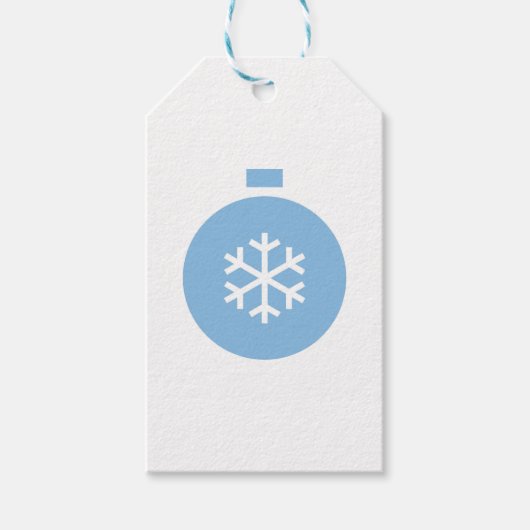 Labels met blauw kerstcadeau cadeaulabel (Voorkant)