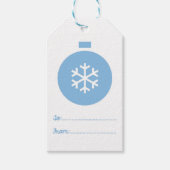Labels met blauw kerstcadeau cadeaulabel (Voorkant)