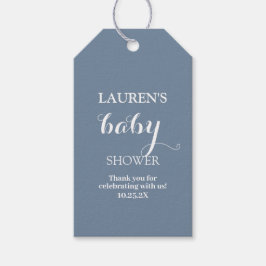 Labels met cadeau voor Dusty Blue baby shower Cadeaulabel