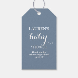 Labels met cadeau voor Dusty Blue baby shower Cadeaulabel