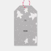 Labels met cadeau voor grijze en witte kerstbomen cadeaulabel (Achterkant)