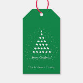 Labels met cadeautjes voor kerstbomen in de groene cadeaulabel (Voorkant)