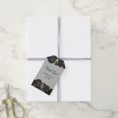 Labels met een donkerbruine of goudbloem cadeaulabel (Met Touw)