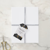 Labels met een donkerbruine of goudbloem cadeaulabel (Met Touw)