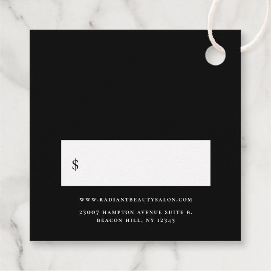 Labels met een gemiddelde prijs voor zwarte Logo (Achterkant)