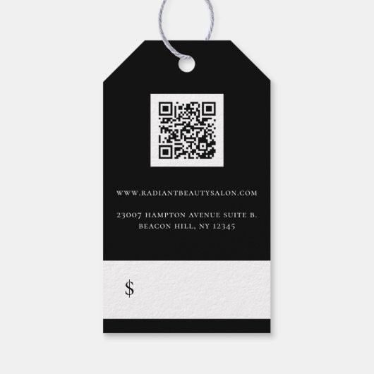 Labels met een gemiddelde prijs voor zwarte Logo Cadeaulabel (Achterkant)