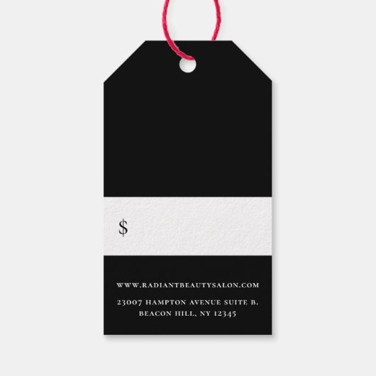 Labels met een gemiddelde prijs voor zwarte Logo Cadeaulabel (Achterkant)