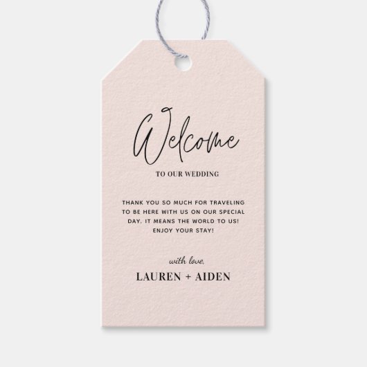 Labels met een modern, minimalistisch huwelijkswel cadeaulabel (Voorkant)