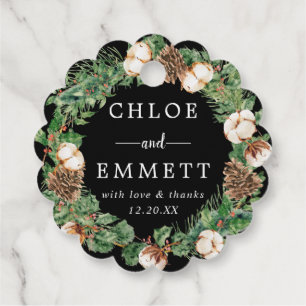 Labels met een rustige winter botanische baard