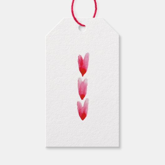 Labels met geschilde harten (set van 10) cadeaulabel (Voorkant)