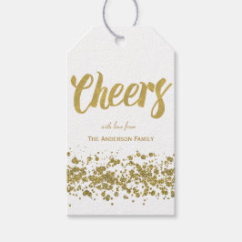 Labels met goudglittercadeautjes cadeaulabel