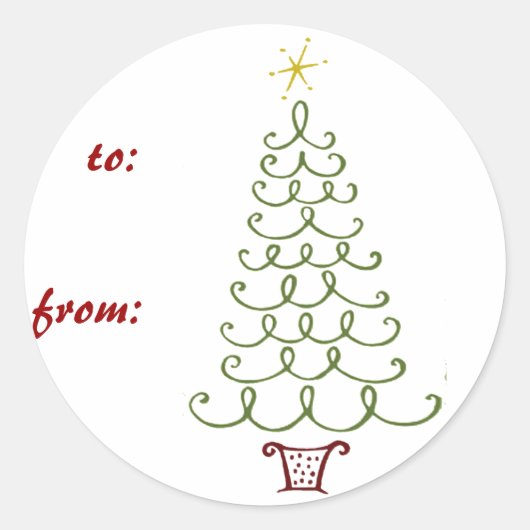 Labels met kerstbomen (Voorkant)