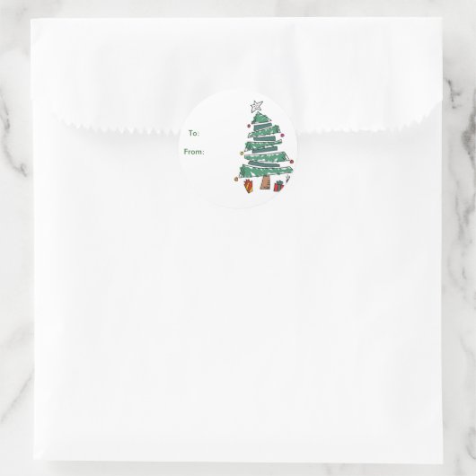 Labels met kerstbomen (Tas)