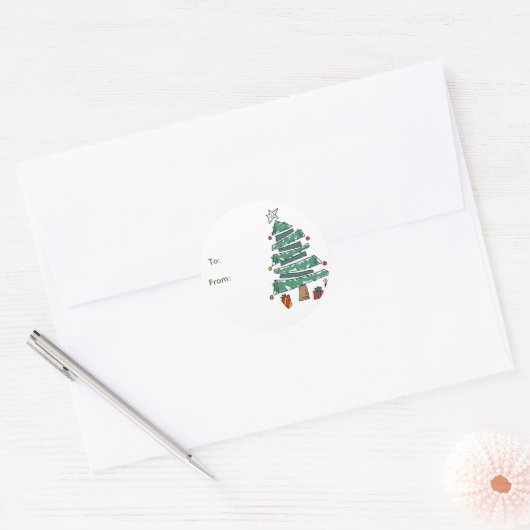 Labels met kerstbomen (Envelop)