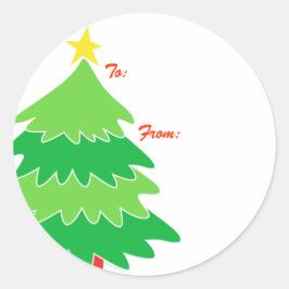 Labels met kerstbomen