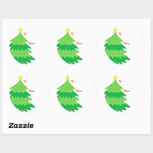 Labels met kerstbomen (Vel)