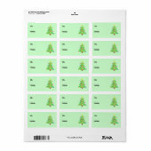 Labels met kerstbomen (Full Sheet)