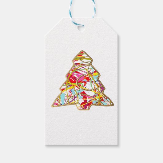 Labels met kerstbomen cadeaulabel (Voorkant)