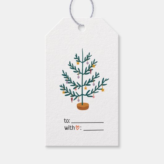 Labels met kerstbomen cadeaulabel (Voorkant)