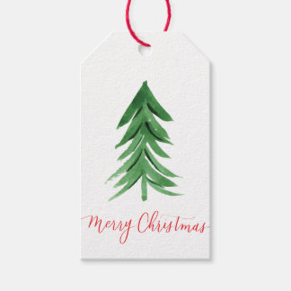 Labels met kerstbomen cadeaulabel