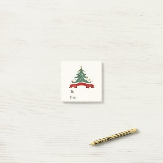 Labels met kerstbomen post-it® notes (Op bureau)