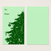 Labels met kerstbomen visitekaartje (Voorkant /achterkant)