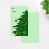 Labels met kerstbomen visitekaartje (Bureau)