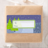 Labels met kerstboomcadeautjes in de moderne Retro (Insitu)