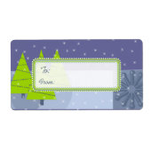 Labels met kerstboomcadeautjes in de moderne Retro (Voorkant)