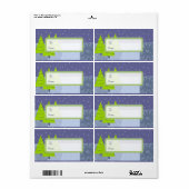 Labels met kerstboomcadeautjes in de moderne Retro (Full Sheet)