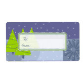 Labels met kerstboomcadeautjes in de moderne Retro (Voorkant)