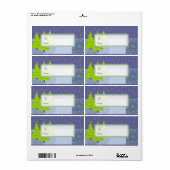 Labels met kerstboomcadeautjes in de moderne Retro (Full Sheet)