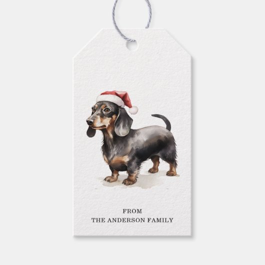 Labels met kerstcadeaus voor Dachshund Cadeaulabel (Voorkant)