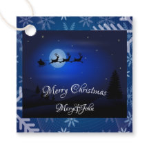 Labels met kerstcadeaus voor de nacht