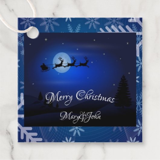 Labels met kerstcadeaus voor de nacht (Voorkant)